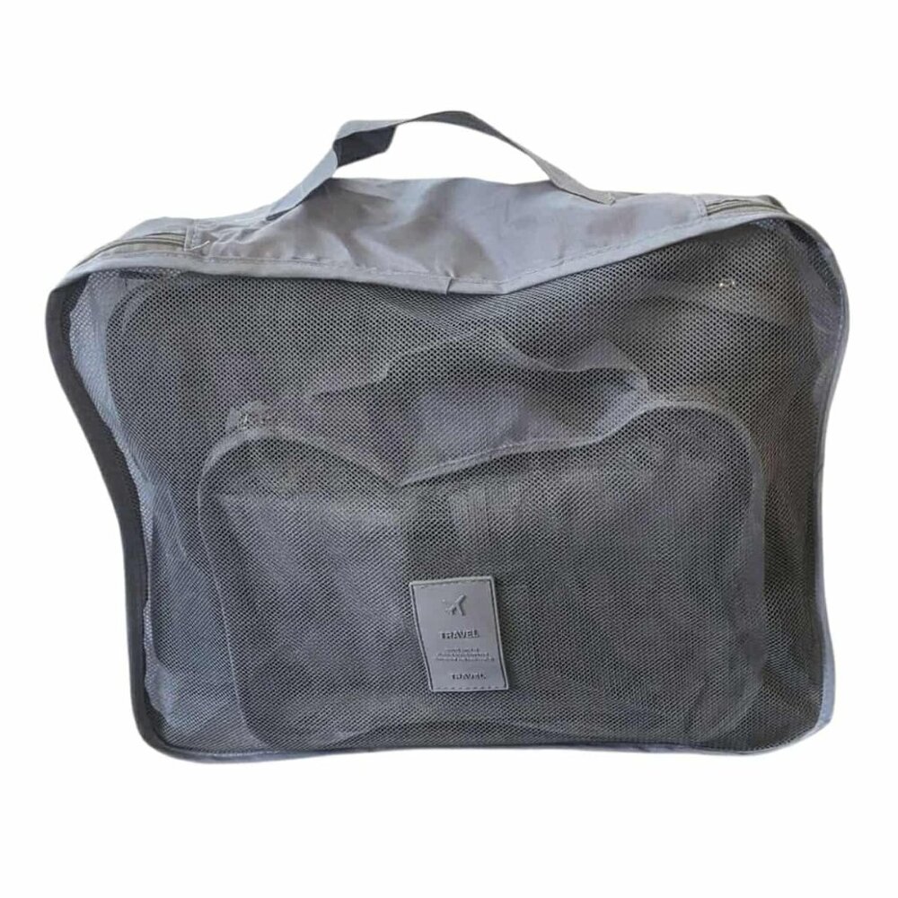 Travel Packing Cubes Gray Mesh Travel Vacation Organize Lightweight Practical